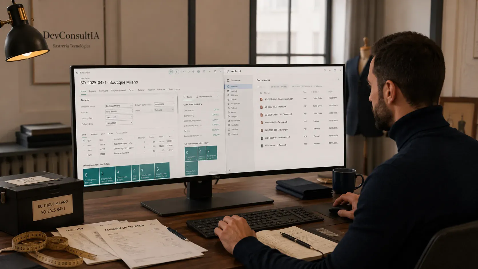 ArchivIA conectando documentos de Business Central con SharePoint en una estación de trabajo