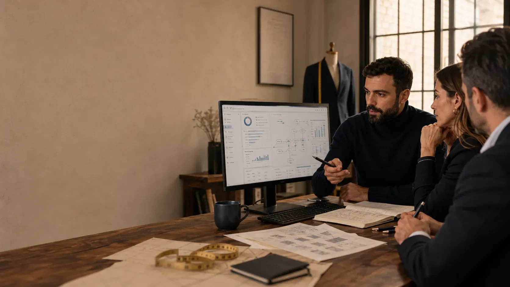 Sesión de consultoría Business Central revisando procesos y datos con un cliente