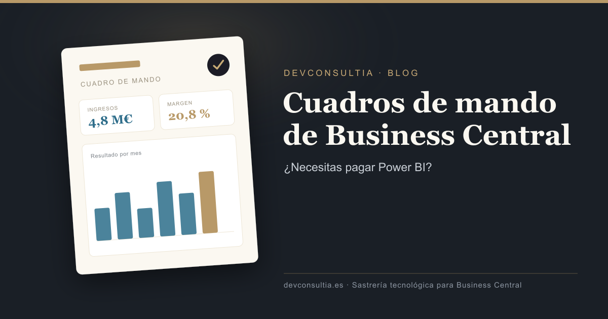 Cuadros de mando de Business Central: ¿necesitáis pagar Power BI?