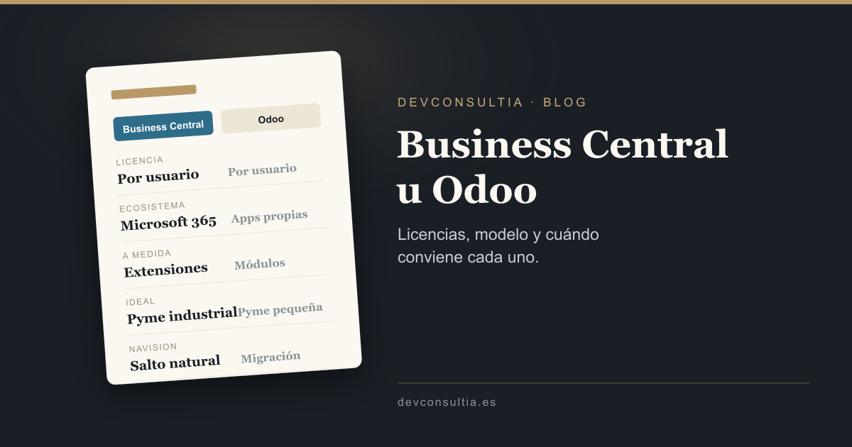 Business Central u Odoo: cuál encaja en una pyme industrial