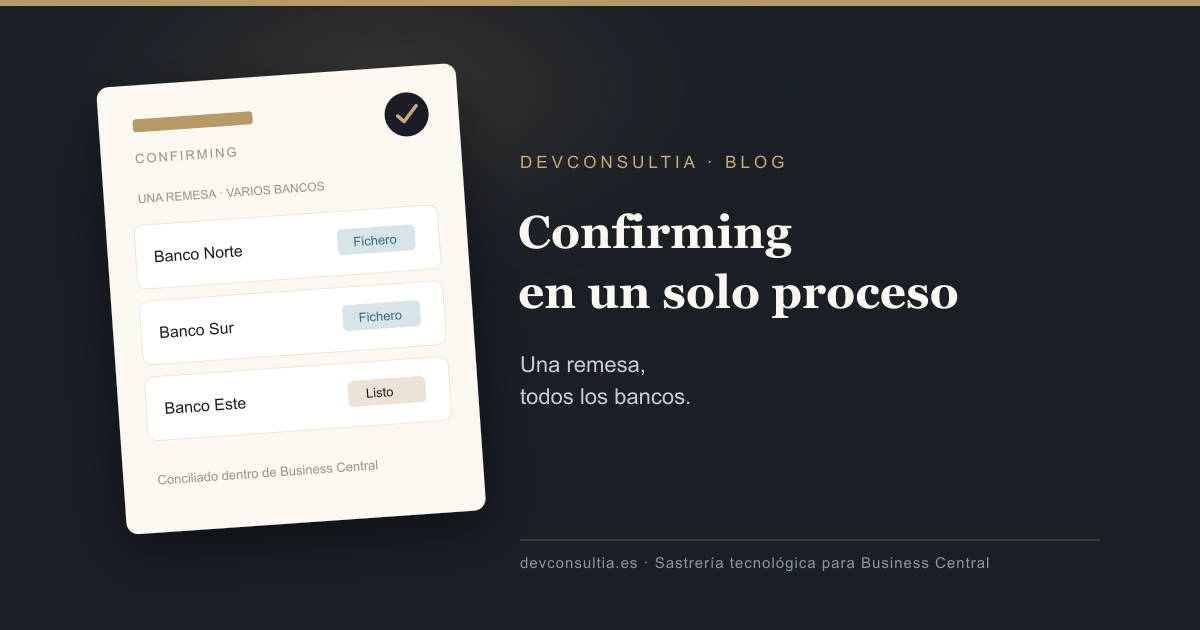 Confirming en Business Central: un proceso para todos los bancos