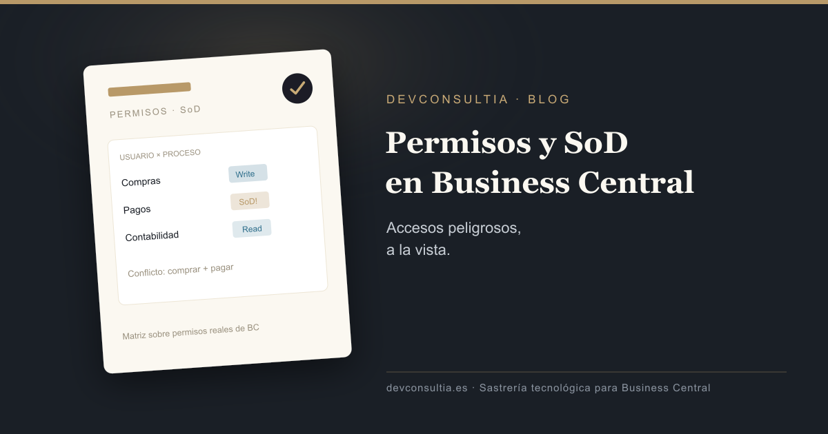 Permisos y segregación de funciones en Business Central: evitar accesos peligrosos