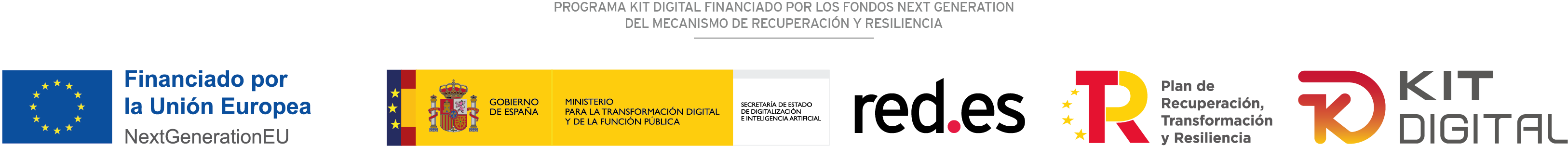 Kit Digital · Plan de Recuperación, Transformación y Resiliencia · Financiado por la Unión Europea — NextGenerationEU